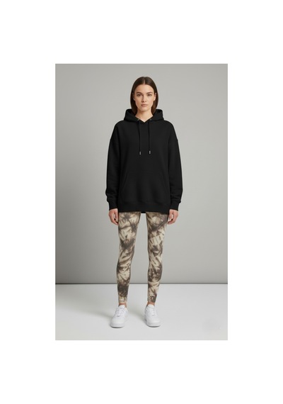 The Kadın Bol Kesim Sırttan Baskılı Oversize Hoody Sweatshirt - Modal Kışlık Kapüşonlu Siyah The Kadın Bol Kesim Sırttan Baskılı Oversize Hoody Sweatshirt - Modal Kışlık Kapüşonlu Siyah