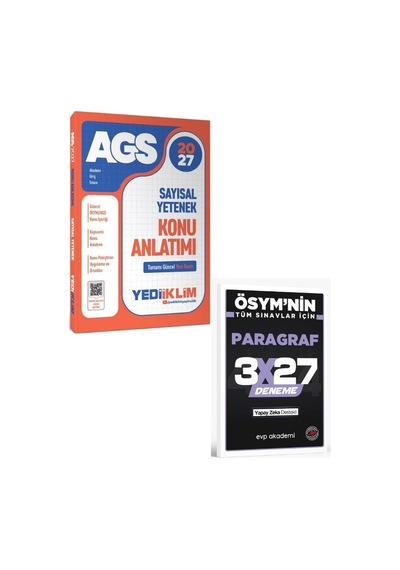 Yediiklim 2027 Meb Ags Sayısal Yetenek Konu Anlatımı+ Evp Akademi Paragraf