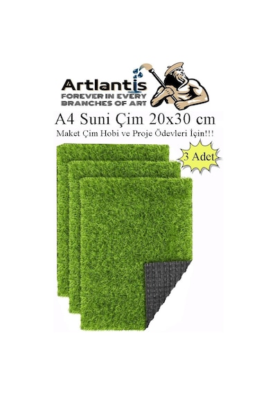 Yapay Çim A4 20x30 Cm 3 Adet A4 Boyutunda Maket Çim Dekorati Yapay Çim Halı Teraryum Suni Çim Diğer