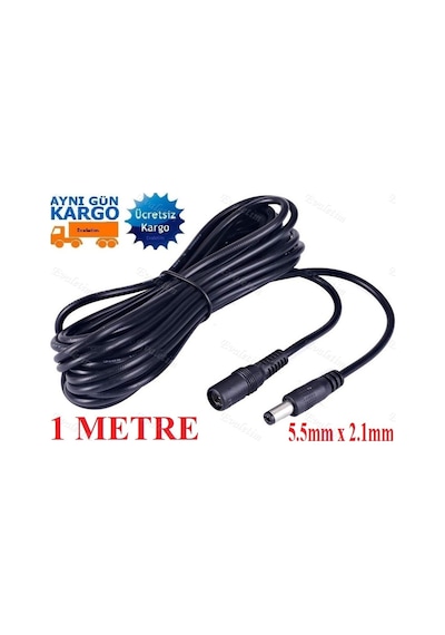 5.5Mm X 2.1Mm Modem Ip Kamera Dc Adaptör Uzatma 4382P Kablosu 1 M