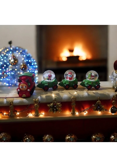 Vıl Deluxe Kalite Yılbaşı Treni Seti Sulu Küre Yılbaşı Noel Kar Küreli Tren Meery Chrıstmas Train