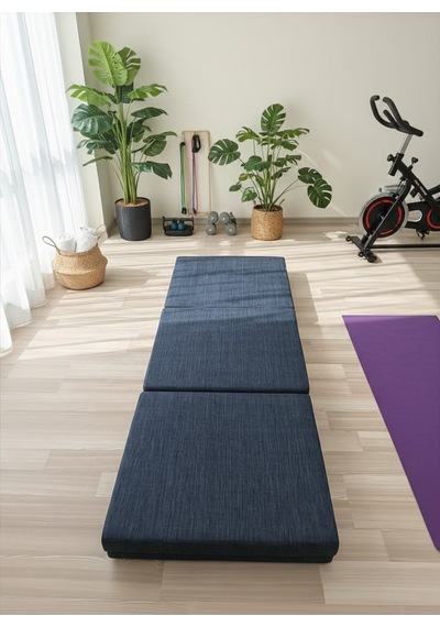 Sergama 180x70 X 10 Cm Ultra Kalın Sünger Su İtici Kumas Katlanabilir Fermuarlı Yıkanabilir Minder Antrasit