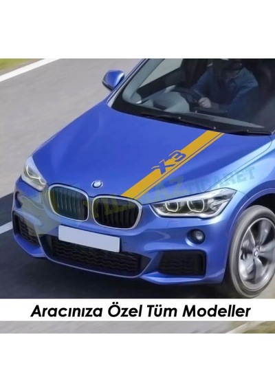 Bmw X Serisi Kaput Şerit Oto Sticker Yapıştırma X1 X2 X3 X4 X5 X6 130 X 15 Cm