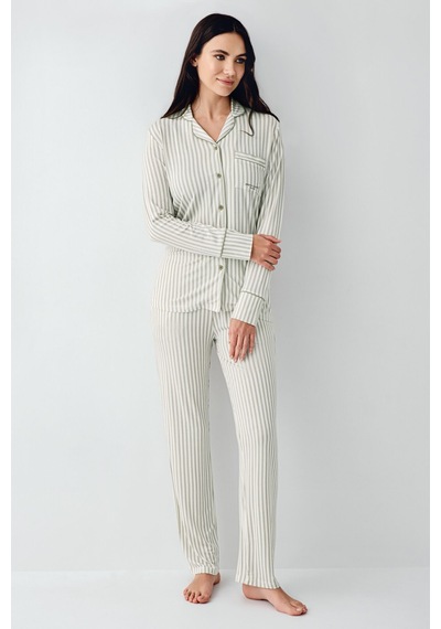 Pierre Cardin Kadın Yeşil Gömlek Pijama Pc9113-s-v3 Yeşil