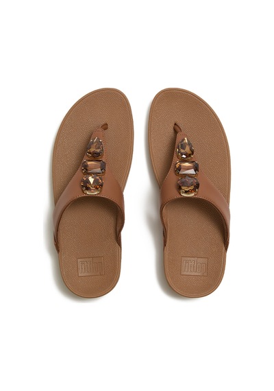 C15 Deep Tan Terlik Kadın Diğer A5e-c15 Fitflop Lulu Ultra-jewel Toe-post Taba
