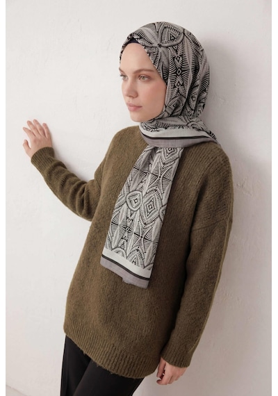 Silk Home Nature Desen Gümüş 75x195 Soft Şal Çok Renkli