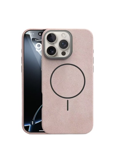 Piili Apple iPhone Uyumlu 15 Soft Aura Magsafe Kılıf Pembe