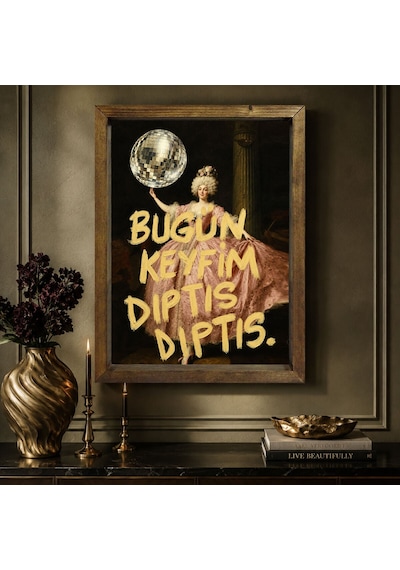 Bk Gift Vintage Klasik Sanat Esprili Sözlü Masif Ahşap Çerçeveli Dekoratif Tablo - 9