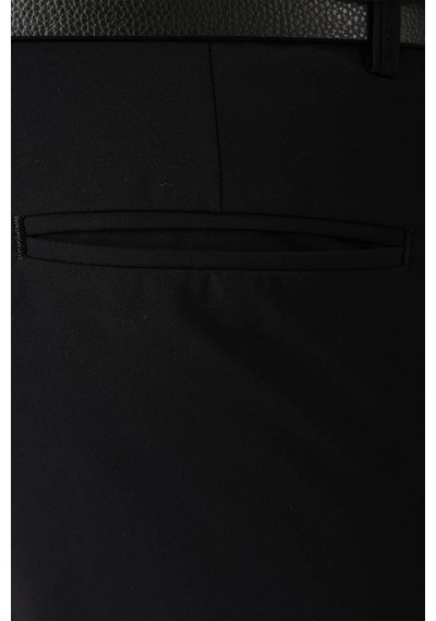 Efor Slim Fit Yan Cepli Düz Esnek Casual Siyah Pantolon P 1144 Siyah