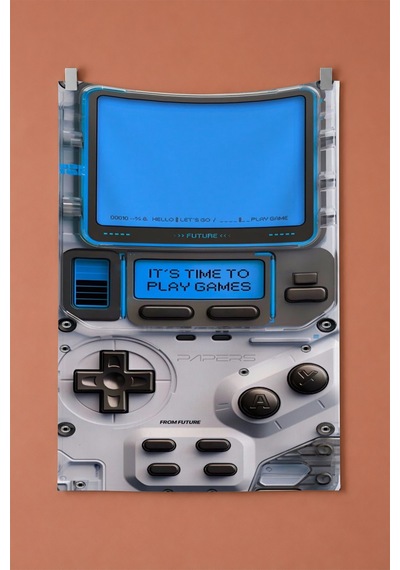 Klasik Gameboy Duvar Örtüsü, Retro Oyuncu Odası Dekoru, Kumaş Duvar Halısı Beyaz