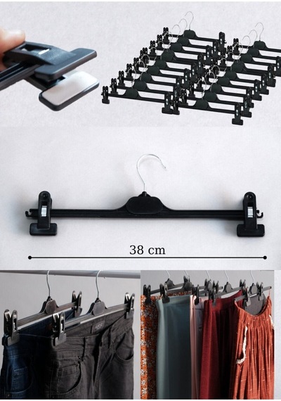 5 Adet Pantolon Askısı, Mandallı Pantolon Etek Askısı, Ayarlanabilir Mandallı Askı 36-38 Cm Plastik Diğer