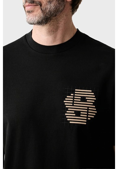 Boss % 100 Pamuk Bisiklet Yaka Logolu T Shirt Erkek T Shirt 50565606 002 Siyah