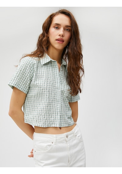 Koton Crop Gömlek Kareli Kısa Kollu Düğmeli Yeşil Ekoseli 3sal60003ıw 3SAL60003IW02P Yeşil Koton Crop Gömlek Kareli Kısa Kollu Düğmeli Yeşil Ekoseli 3sal60003ıw 3SAL60003IW02P Yeşil