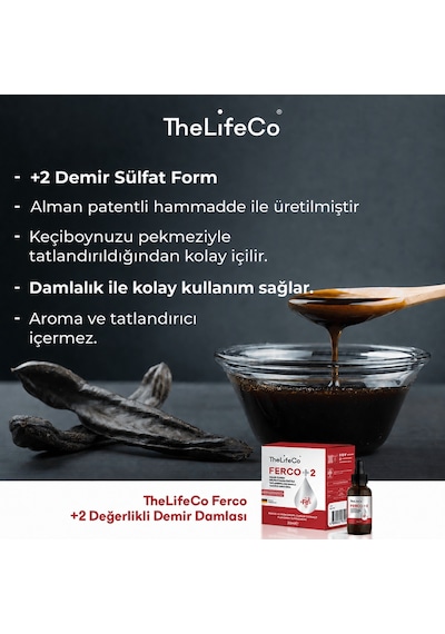 TheLifeCo Ferco +2 Değerlikli Demir Damlası 30 ML
