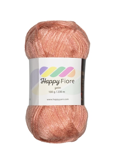 Happy Fiore Parlak Örgü İpi 100gr / 230mt Yünlü El Örgü İpliği - Şeftali Pembesi