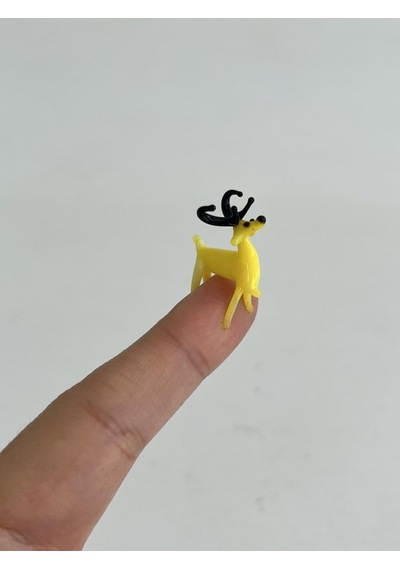 El Yapımı Mini Murano Cam Geyik Biblo A143-01