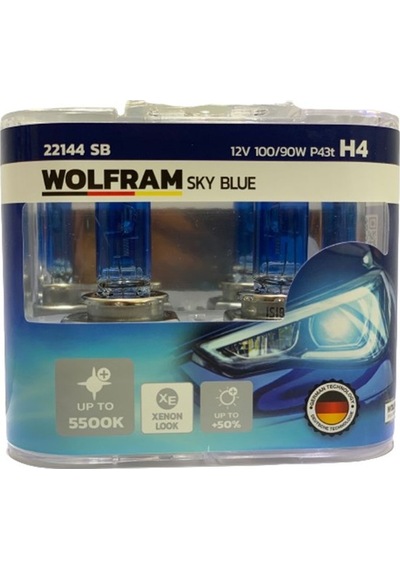 Wolfram 12V H4 Ampul 100 90W Beyaz Işık 5500K Germany 2 Ad N11.1350