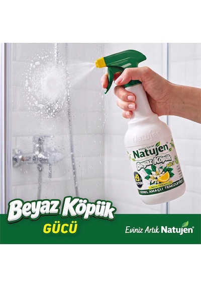 Natujen Genel Amaçlı Temizleyici Beyaz Köpük Gücü Limon Ferahlığı X9 Factor 2x1000 Ml. 2'li Set