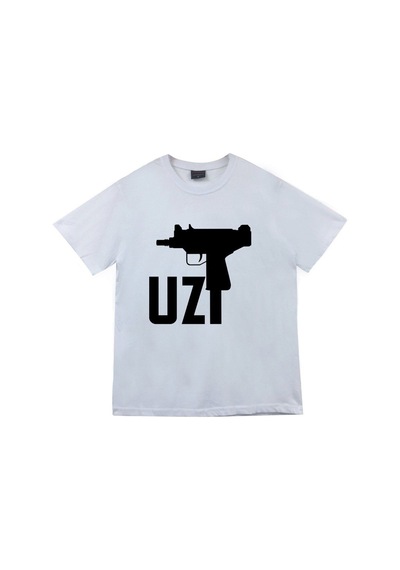 Stoned&Fame Uzi Baskılı T-shirt Beyaz