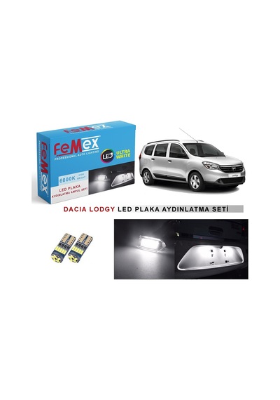 Dacia Lodgy Led Plaka Aydınlatma Ampul Seti Femex Parlak Beyaz