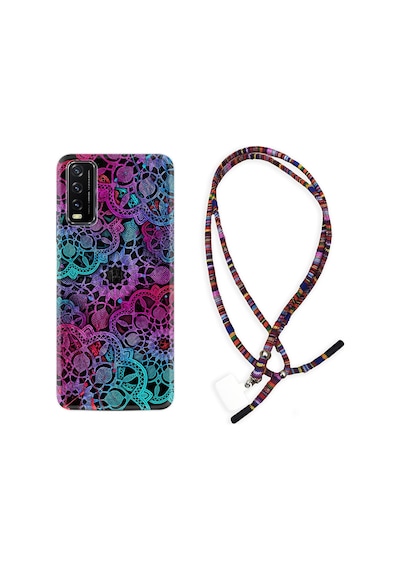 Vivo Y11S Kılıf Rasta Boyun Askılı Colurful Mandala 1667