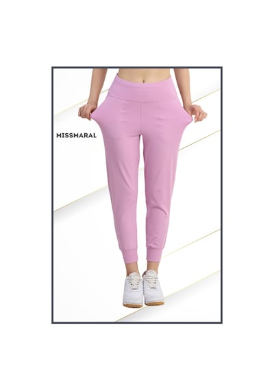 Yüksek Bel Jogger Tayt Rahat Kalıp Çift Yan Cepli Spor Görünüm Trend Jogger Lila Rengi 106103 Lila