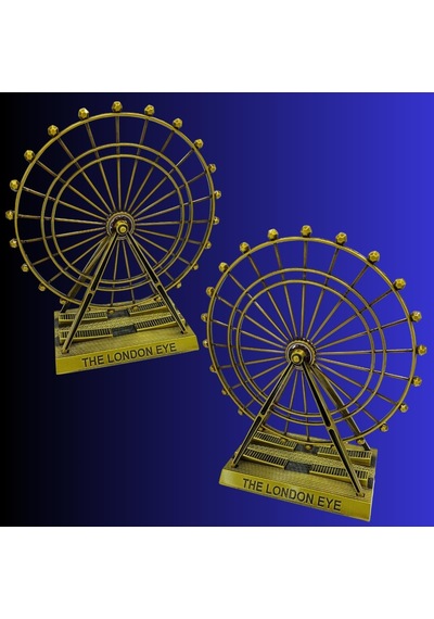 Vintage Metal İngiltere Dönme Dolap Xl 21cm Bronz London Eye Biblo No.1