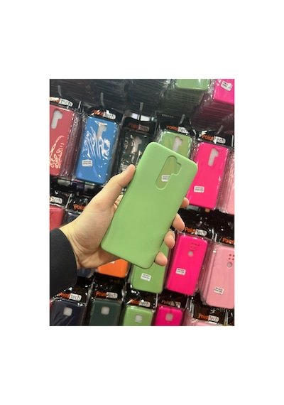 Xiaomi Redmi Note 8 Pro Silikon Lansman Içi Kadife Telefon Kılıfı Yeşil