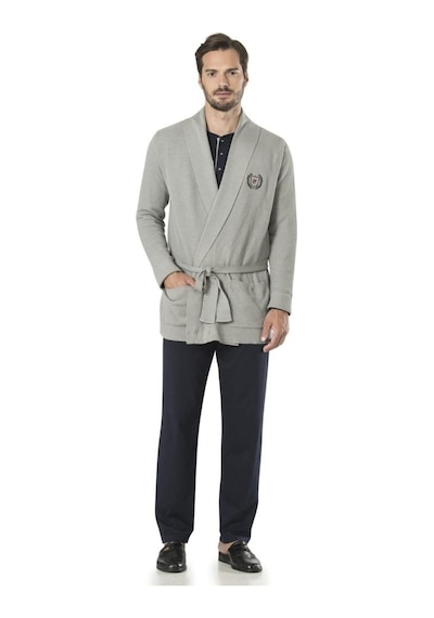 Pierre Cardin 5595 5'li Röpteşambır Pijama Seti - Gri Gri