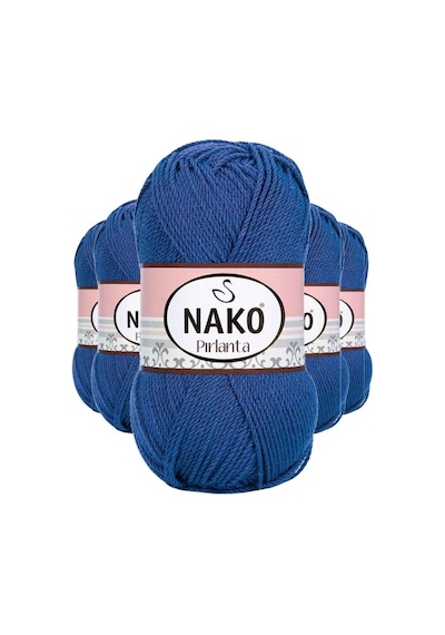 5 Adet Pırlanta Amigurumi El Örgü İpi Yünü Koyu Mavi 10084
