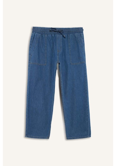 DeFacto Pull On Carrot Fit Yüksek Bel Crop Fit Yumuşak Jean Pantolon E0954AX25SMNM85
