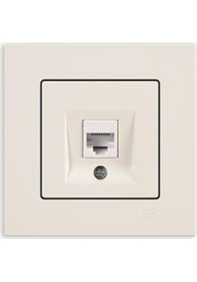 Günsan Eqona Tekli Data Prizi (RJ45 Cat6), Krem