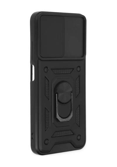 Xiaomi Poco M5 Uyumlu Kılıf Pars Lens Yüzüklü Silikon - Siyah