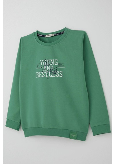 Breeze Erkek Çocuk Eşofman Takımı Yazı Baskılı 4-8 Yaş, Mint Yeşili Mint Yeşili