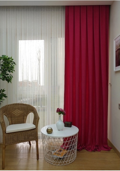 Evdepo Home Fuşya Soft Fon Perde Tek Kanat Fuşya
