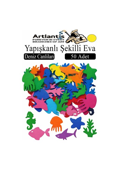 Şekilli Eva Yapışkanlı 50 Li 1 Paket Kendinden Yapışkanlı Eva Sticker Okul Öncesi Kreş Ana Sınıfı Etkinlik Proje