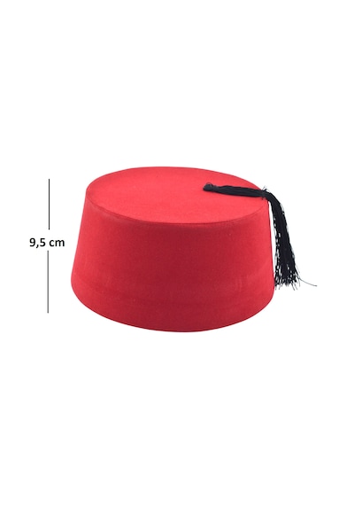 Osmanlı Kırmızı Erkek Püsküllü Damat Kına Fesi 9,5cmx59cm