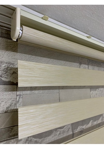 Bambu Krem Renk Zebra Perde (Etekli)