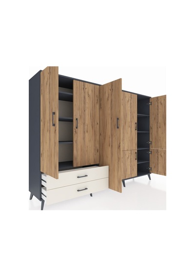 Hyperion Dolap 12 Raflı 2 Çekmeceli 7 Kapaklı 220x44x163 Antrasit-çam/aytaşı Atlas Çam/aytası - Antrasıt Hyperion Dolap 12 Raflı 2 Çekmeceli 7 Kapaklı 220x44x163 Antrasit-çam/aytaşı Atlas Çam/aytası - Antrasıt