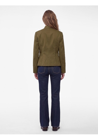 Koton Süs Düğmeli Gabardin Napolyon Ceket Slim Fit Pamuklu Uzun Kollu Haki 7wak20279ew