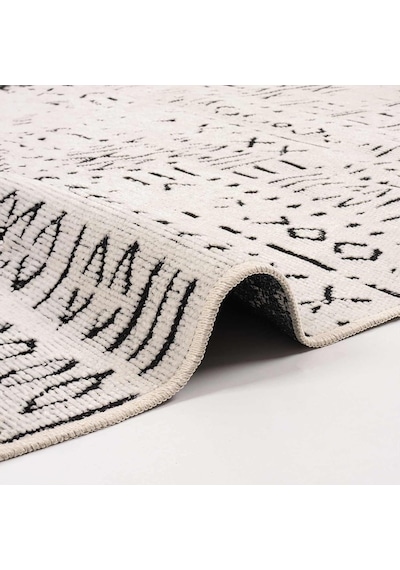 Aden Kaymaz Taban Halı, Aden Sierra 2, Makinada Yıkanabilir Şönil Dokuma Halı Beyaz - 80 X 150 Cm Çok Renkli