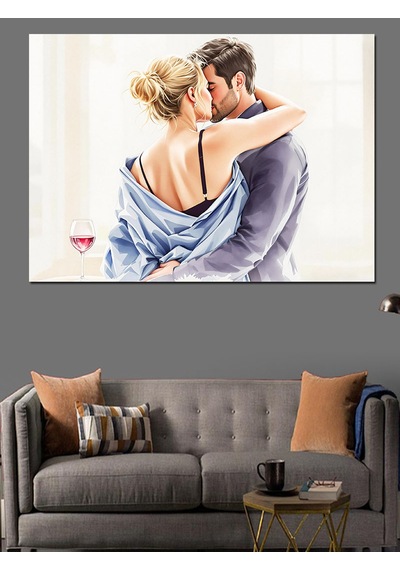 Romantik Çift Buluşması Dekoratif Kanvas - Mdf Ahşap Tablo