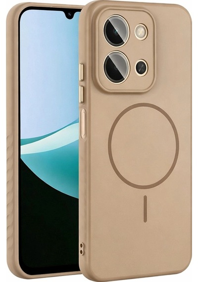 Xiaomi Redmi 15c Kılıf M-safe Şarj Özellikli Zore Tea Kapak Gold