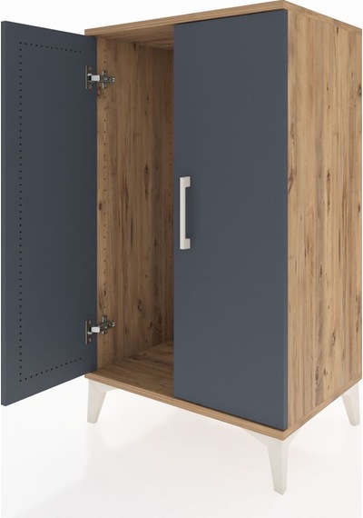 Hyperion Komodin 2 Kapaklı 60x44x106 Çam-antrasit Çam