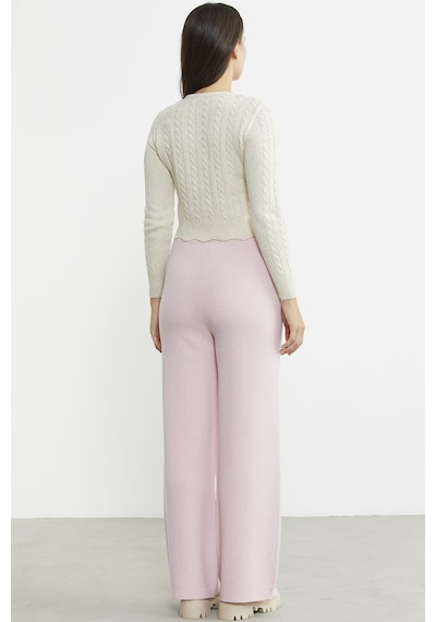 Sementa Bol Paça Lastikli Triko Pantolon - Pembe Mavi
