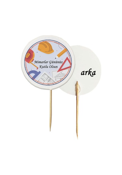 20 Adet Dekoratif Mimarlar Gününüz Kutlu Olsun Baskılı Kürdanı 6,5 Cm-3