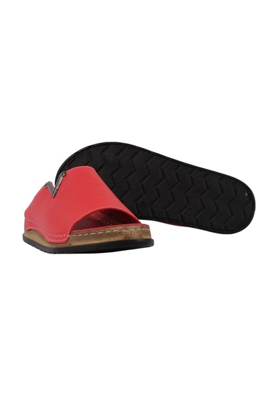 Napa Shoes Hakiki Deri Tek Geniş Bantlı Metal Aksesuarlı Rahat Taban Kadın Terlik Napa-308 Kırmızı Napa Shoes Hakiki Deri Tek Geniş Bantlı Metal Aksesuarlı Rahat Taban Kadın Terlik Napa-308 Kırmızı