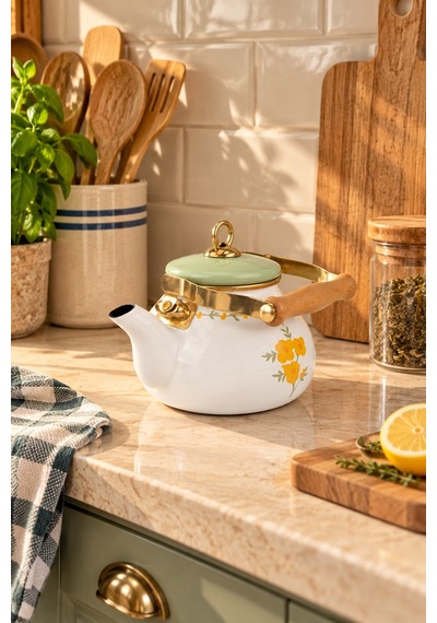 Bernardo Almera Emaye Kettle 2 Litre Gümüş