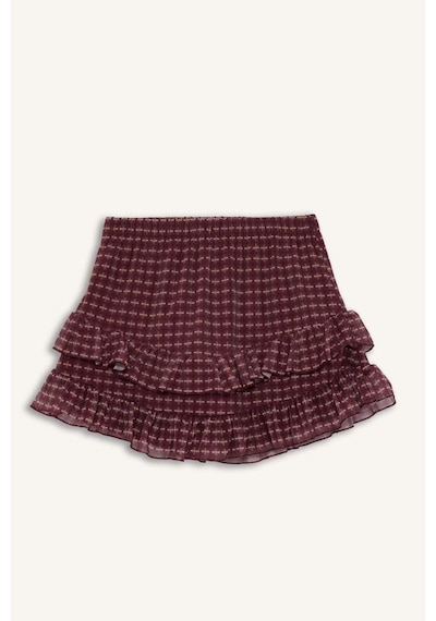 Defacto Coool Kareli Normal Bel Penye Astar Tül Mini Etek G3014ax25wnbr115 Bordo