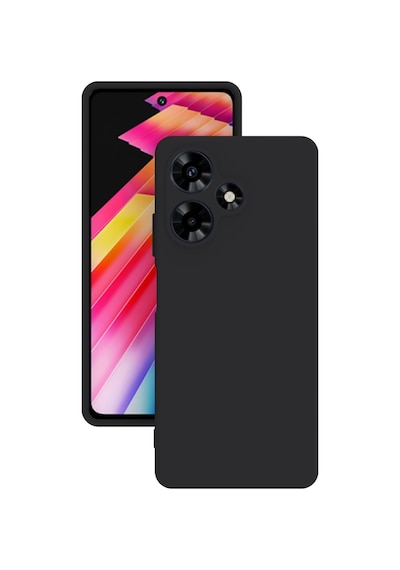 Infinix Hot 30 Kılıf Kamera Korumalı Silikon Rubber Arka Kapak Siyah